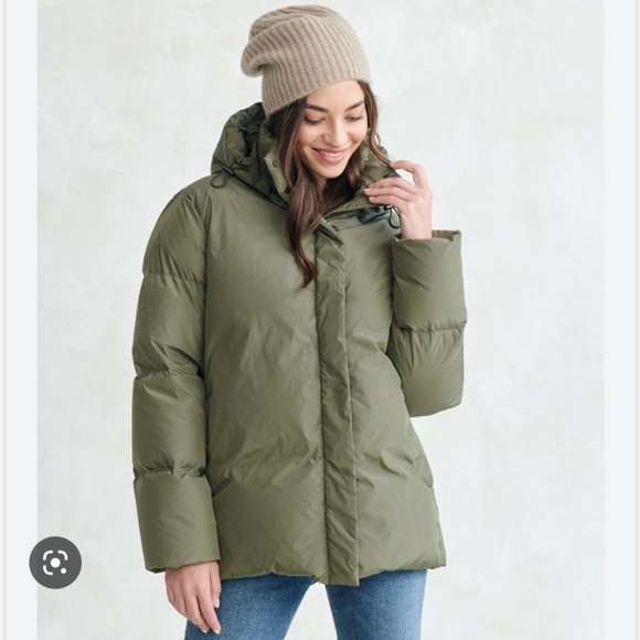 Jenni Kayne Jackets & Blazers - Jenni Kayne Olive Sage Green Down Winter Fall Hooded Puffer Coat Jacket
